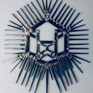 Metal Lyon, Art - Metal Wall Sculpture - Brutalist Mid Century Modern style