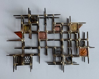 Stephen Chun Mid Century Modern Brutalist Wall Metal Art