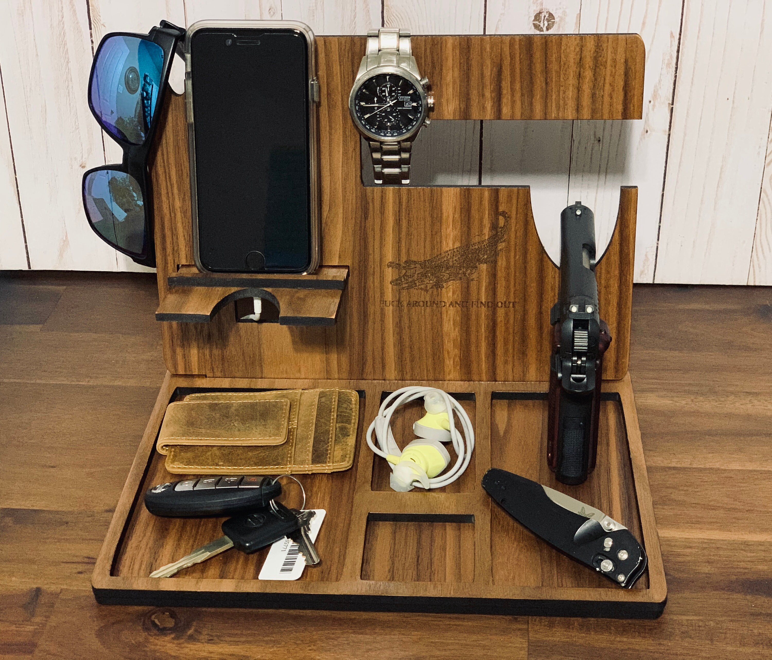 Walnut Docking Station With Gun Holder/ Cedar Docking Station Etsy