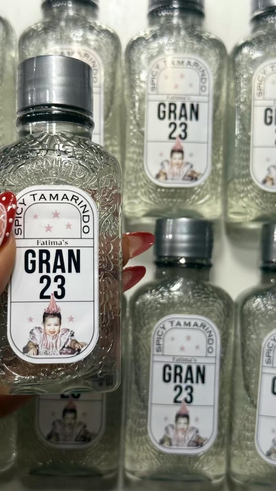 Custom Gran Malo Mini Bottle Labels – Personalized Party Favor Stickers