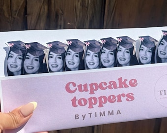 Custom Photo Cupcake Toppers | Graduation Party | Face Toppers | Personalized Photo Toppers