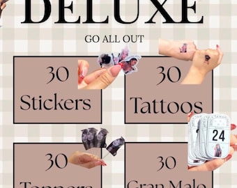 Deluxe Custom Birthday Pack | Personalized Photo Cupcake Toppers, Stickers, Temporary Tattoos & Gran Malo Tags | 120 Piece Party Bundle