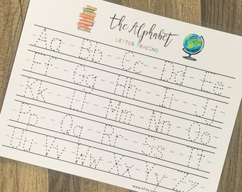 Alphabet Buchstabenverfolgung - Druckbares Arbeitsblatt für die Vorschule - Vorschularbeitsblatt - Lernressourcen für Lehrer