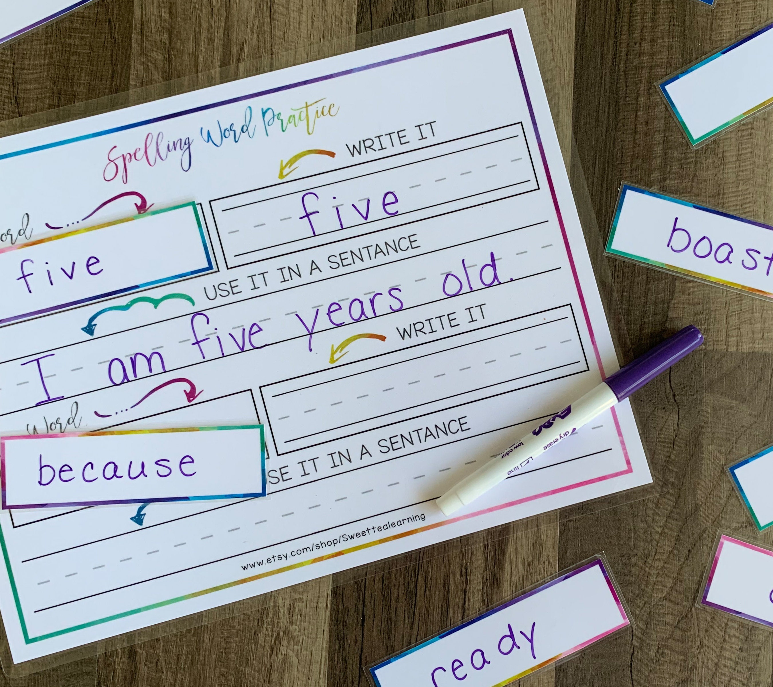 Spelling Word Practice Children's Homeschool Resources | Etsy