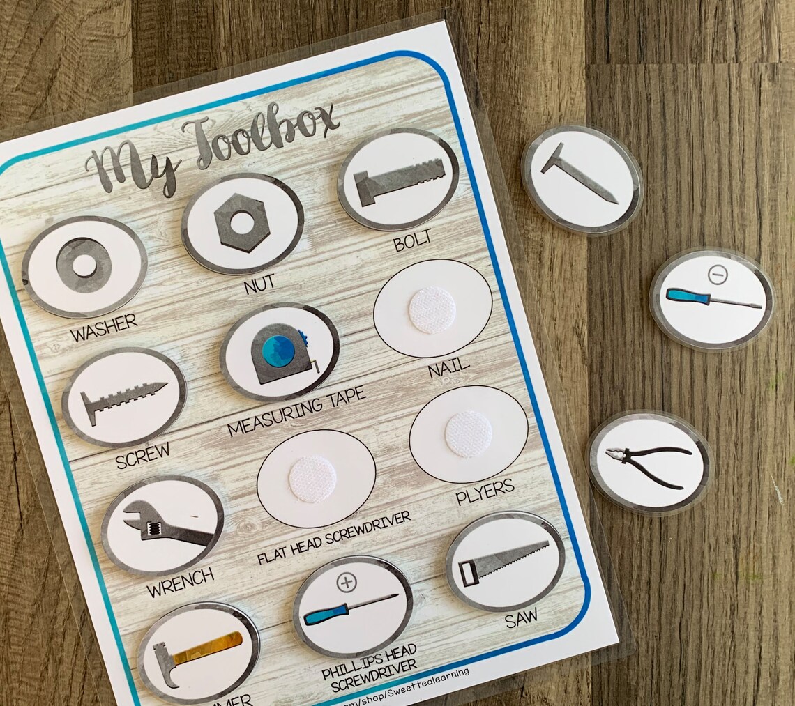 Tool Box Flash Card.pdf Kids My Toolbox Learning Game Set - Puzzle and Flash Cards - Busy Book ...