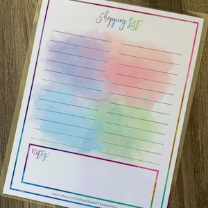 Inköpslista - Ladda ner digital fil - Organiserad hemskolningsmamma - Vuxenorganisation - Listspårningspapper bild 1