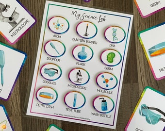 Science Lab Tools Game - Printable Science Kids Lesson - Busy Book Binder Activity - Fun Homeschool Games - Printable Digital File