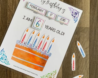 Birthday Activity - Childs Birthdate Practice Lesson - I know My Birthday - Busy Book - Activity Binder - Preschool - Learning Resources