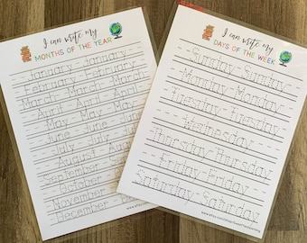 Barnkalkeringsark - Kalenderövning - Veckodagar - Årets månader - Förskola - Dagis - Första klass