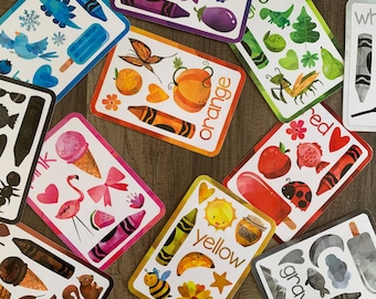 Color Flashcards Download - Learning Basic Colors - Preschool Homeschool Activity - Learning Games Activities - Toddler Baby Early Learning