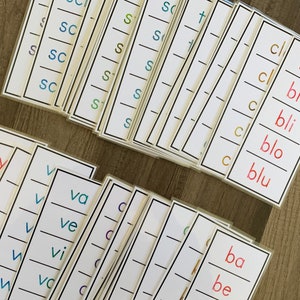 Phonics Flash Cards - leesoefening - eerste klas kleuterschool leren - afdrukbaar digitaal bestand - drukke boekbinder Homeschool