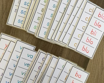 Phonics Flash Cards - Reading Practice - First Grade Kindergarden Preschool Learning - Printable Digital File - Busy Book Binder Homeschool