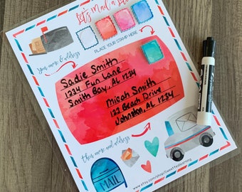 How to address a letter kids printable activity - busy book binder - preschool first grade - homeschool lesson curriculum - Valentine&#39;s Day