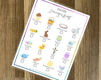 Easter Scavenger Hunt - Printable Easter Game - Busy Book Binder - Kids Games - Childrens Activity - Digital File Instant Download