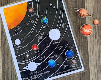 Solar System Printable Game - Homeschool STEM Science Lesson - Digital File Puzzle - Preschool Kindergarten First Grade - Outer Space