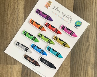 Crayon Colors Matching Puzzle - Preschool Busy Book - Homeschool Activity - Teaching Resources - Worksheet Game