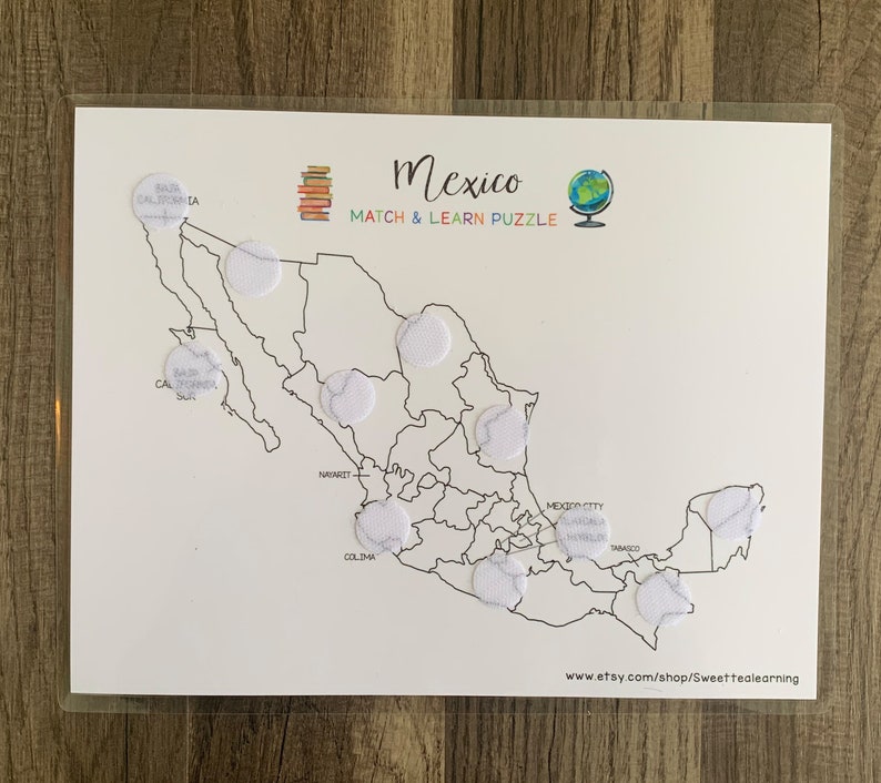 Mexico Map Puzzle | Etsy
