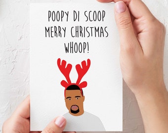 Kanye Christmas card funny Kanye Christmas Card Yeezus KANYE JACKS CHRISTMAS Poopy Di Scoop Seas and Peas Kanye Believe It/'s Christmas!
