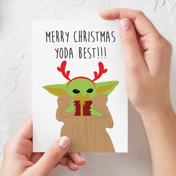Baby Yoda Christmas Card / Christmas baby Yoda #illustik in 2020