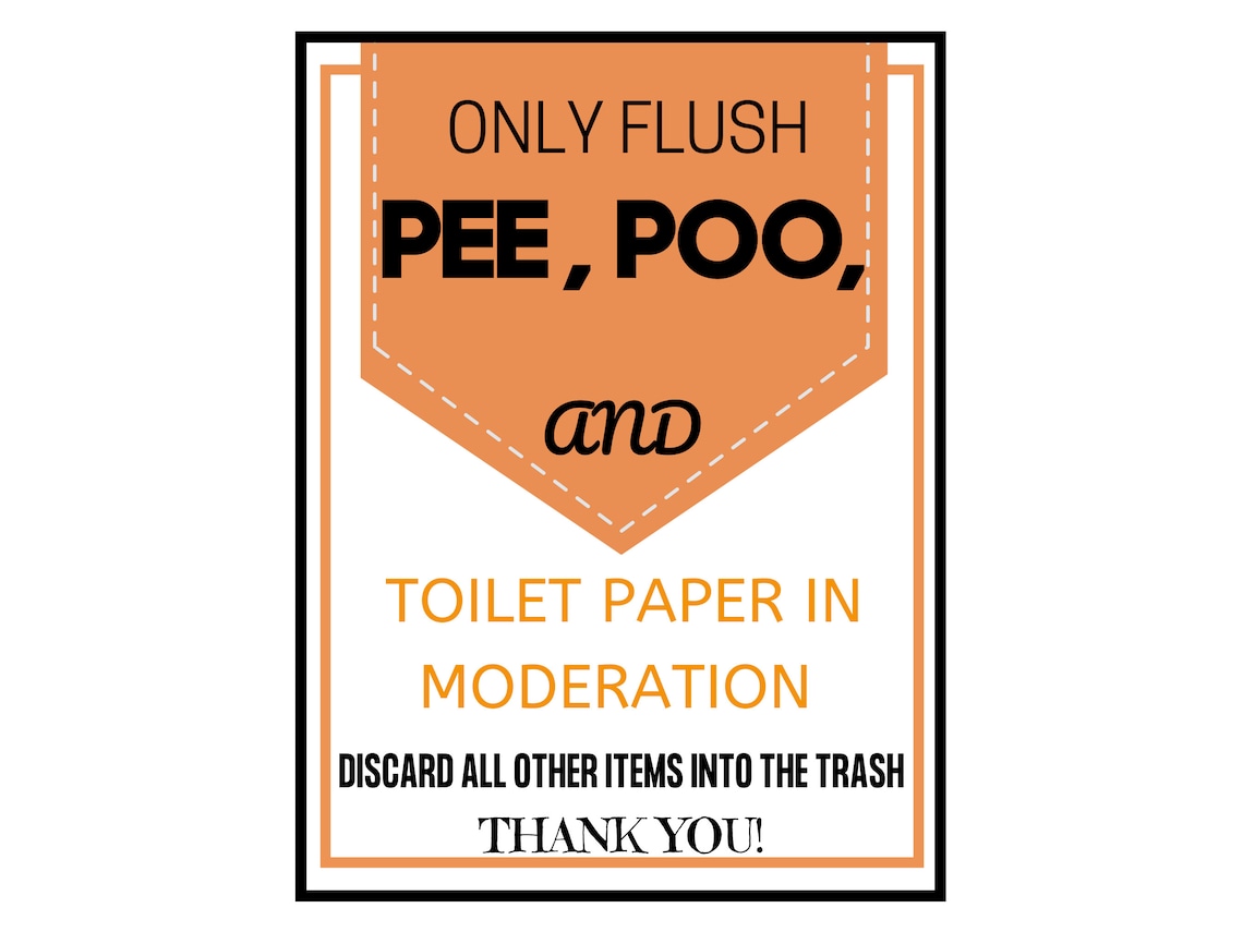 Septic Tank Instant Printable Toilet Sign No Flushing Etsy