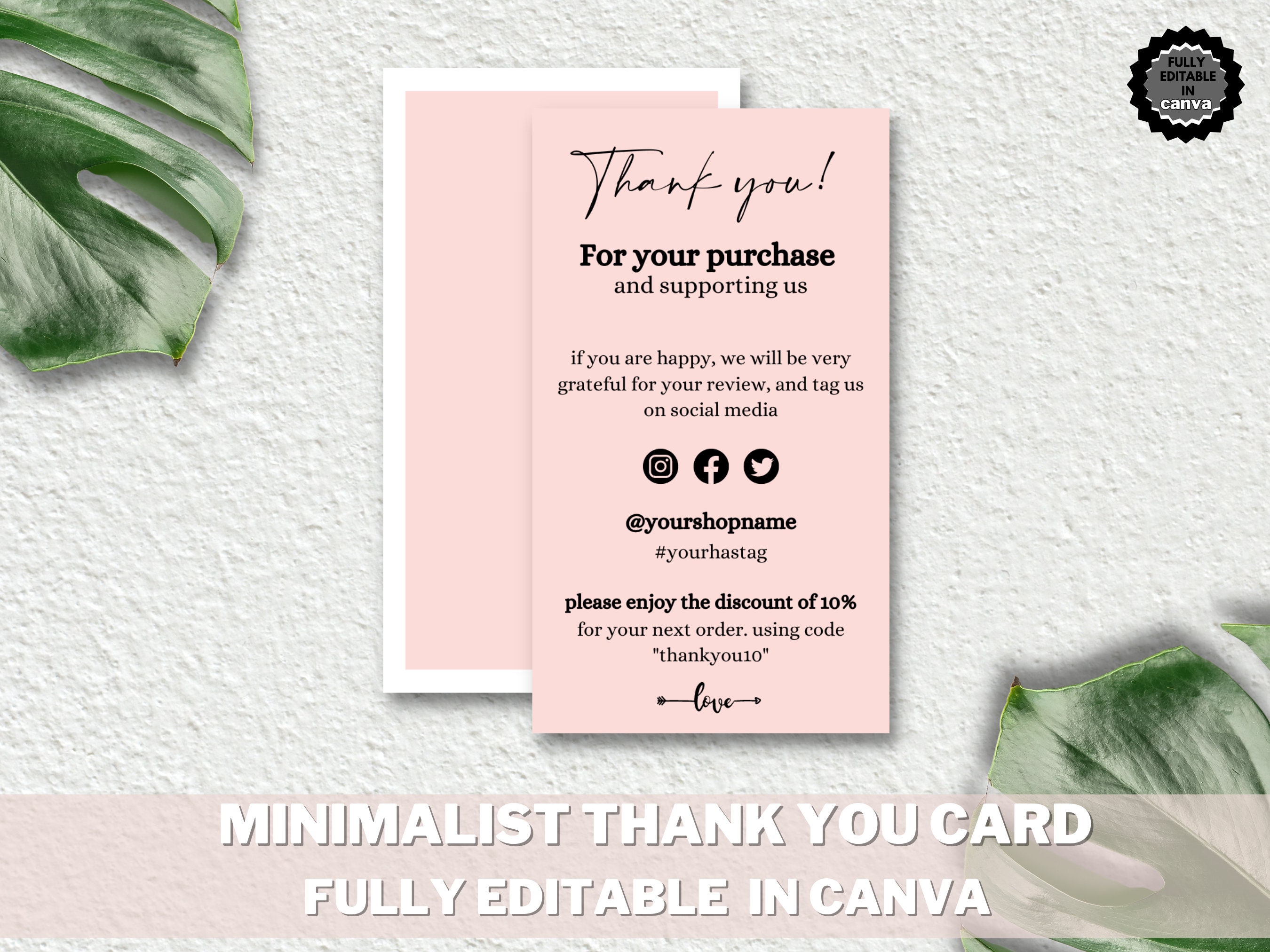 DIY Instant Download Printable Thank You Card for Small - Etsy