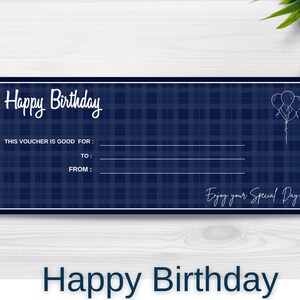 Carte de joyeux anniversaire pour GARÇON - TÉLÉCHARGEMENT IMMÉDIAT - Lettre, certificat, anniversaire, bleu marine modifiables, le complément pour vos cadeaux.