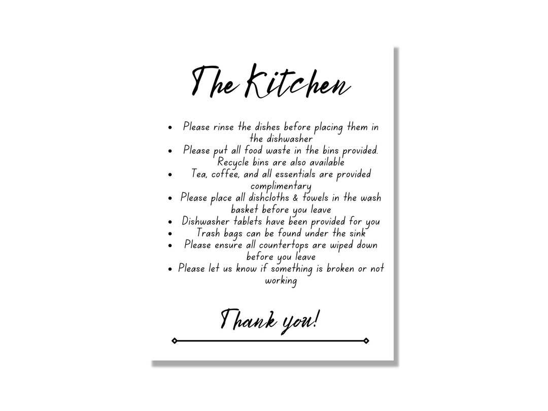 Fully Editable the Kitchen Sign - Digital Instant Download - Use for ...