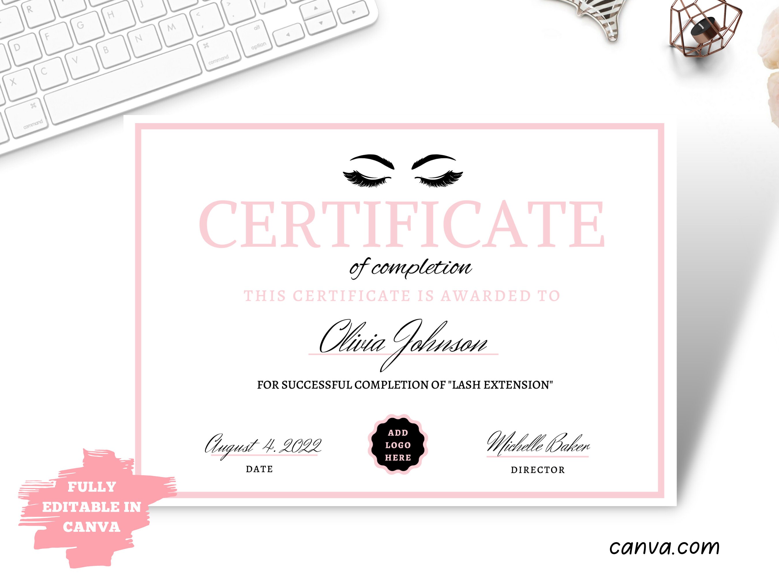 Editable Certificate of Completion, Training Certificate Template ...
