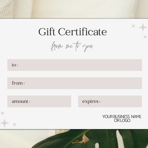 Cadeaubonsjabloon - Direct digitaal downloaden - Afdrukbare moderne cadeaubon 2021, bewerkbaar in canva
