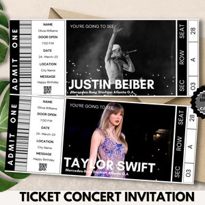 Bearbeitbare Konzertkartenvorlage | Anpassbares Event Ticket in Canva | Druckbare Geschenkidee für Konzerte | TDS-13