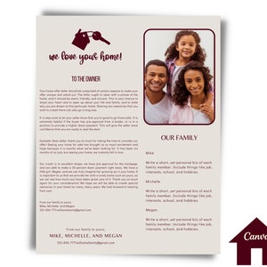 Plantilla de carta de oferta de vivienda, carta editable, carta de oferta de vendedor de comprador de vivienda imprimible, plantilla de Canva de bienes raíces 2022