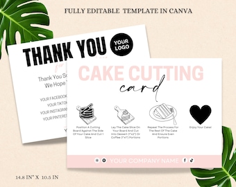 Editable Cake Cutting Guide Template | Customizable Instructions for Perfect Cake Slices | Ideal for Weddings & Events Digital Cake Cutting.
