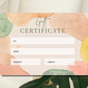 Geschenkgutschein Vorlage - Sofortiger digitaler Download - Druckbare moderne Geschenkkarte 2022, bearbeitbar in Canva - Gutschein Fotografie Pediküre