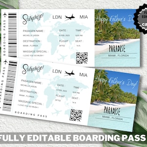 Überraschungs-Reiseticket-Geschenk, Überraschungsreise, Geschenkgutschein-Zertifikat-Ticket-Vorlage für jeden Anlass – bearbeitbar in Canva/druckbar