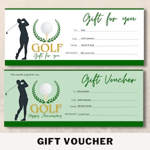 Cadeau de billet de voyage de golf surprise, voyage surprise, modèle de billet de chèque-cadeau pour toute occasion - modifiable sur Canva/imprimable