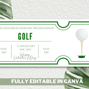 Surprise Golf Trip Ticket Geschenk, Surprise Trip, Geschenk Gutschein Zertifikat Ticket Vorlage für jeden Anlass - Bearbeitbar in Canva / Printable