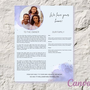 Plantilla de carta de oferta de vivienda, carta editable, carta de oferta de vendedor de comprador de vivienda imprimible, plantilla de Canva de bienes raíces 2022