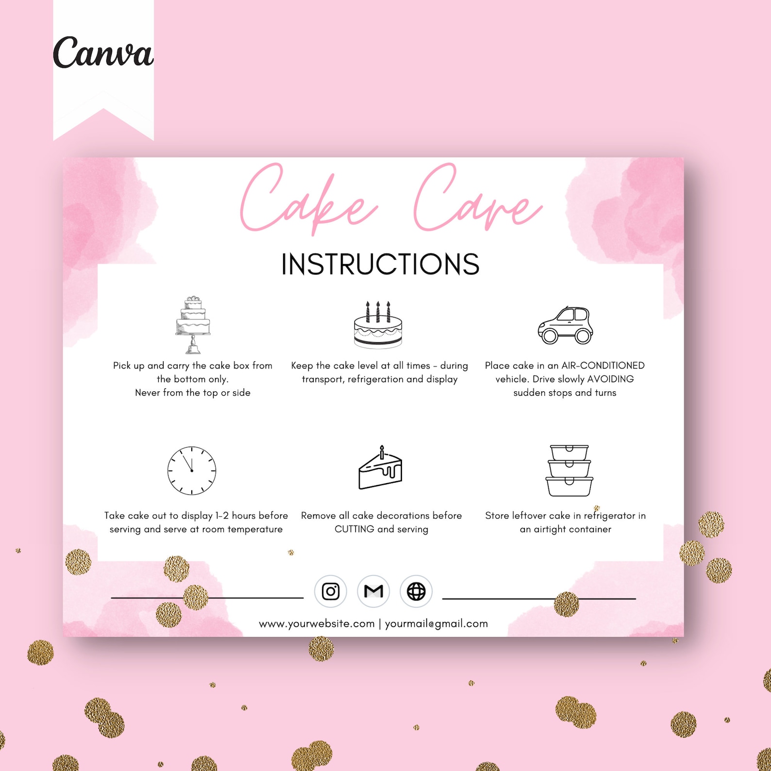 cake-care-card-template-instructions-template-editable-etsy