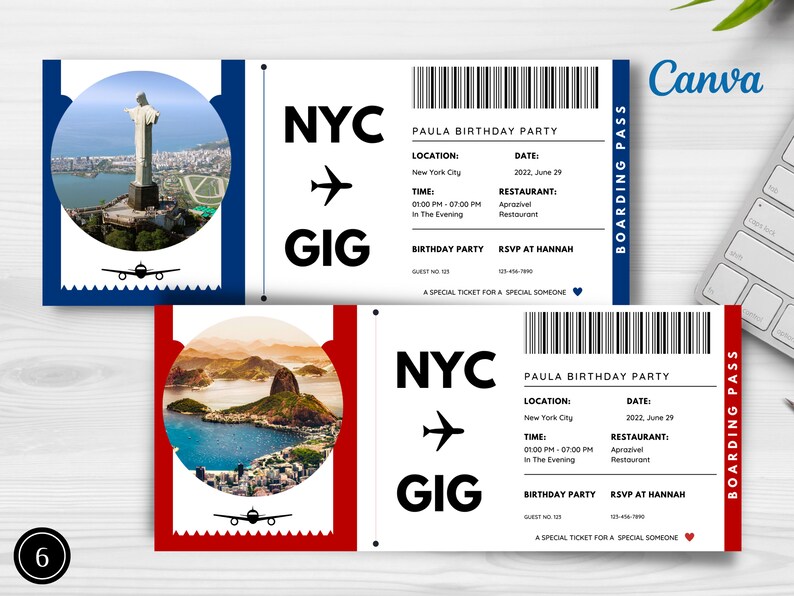 Editable Boarding Pass Template Printable Airline Ticket - Etsy