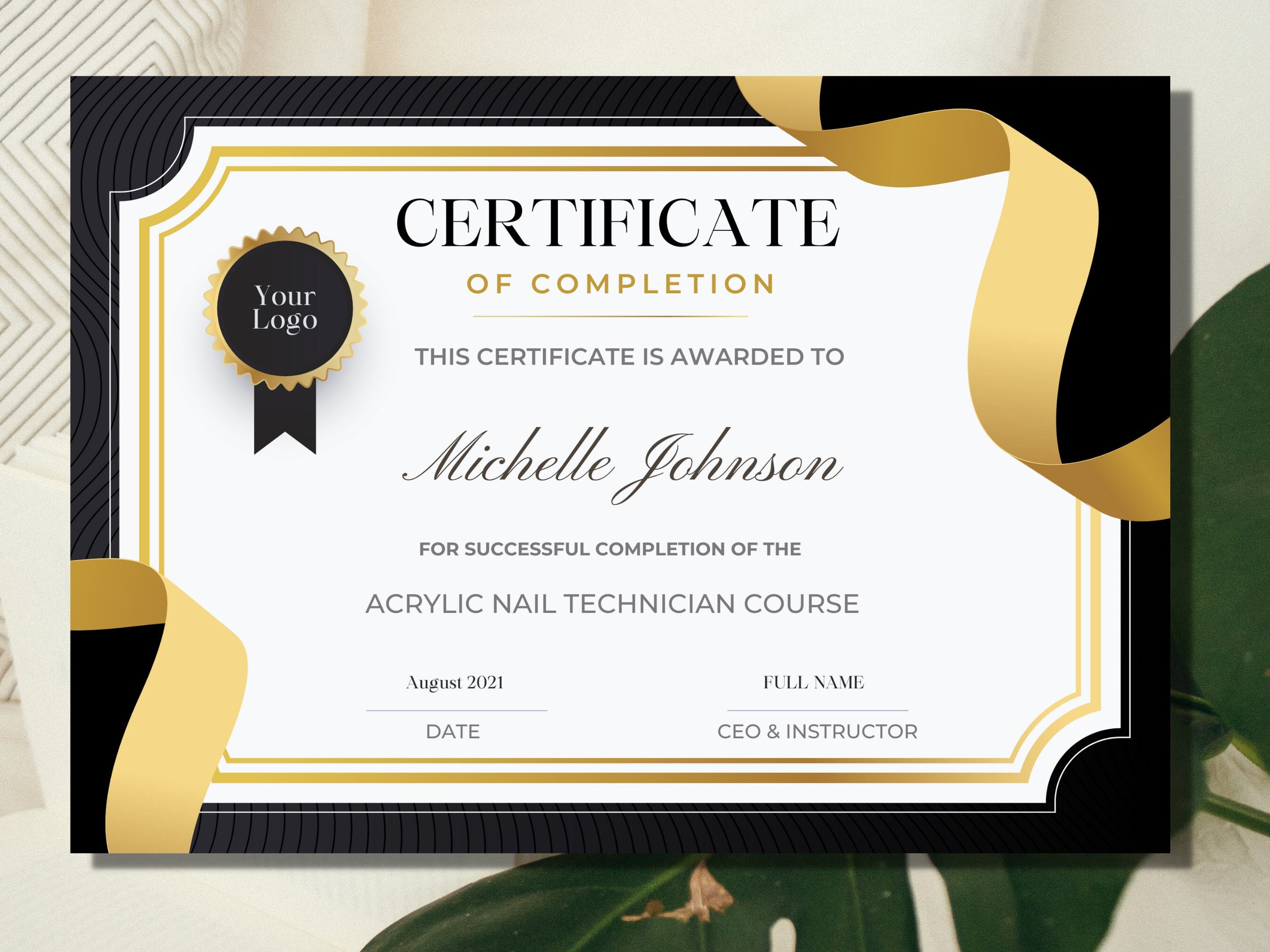 paper-party-supplies-paper-nails-award-black-certificate-diy-beauty