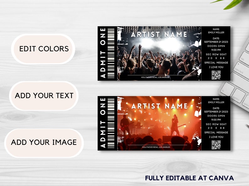 Editable Concert Ticket Template Printable Music Event Etsy Editable Concert Ticket Template Printable Music Event Etsy