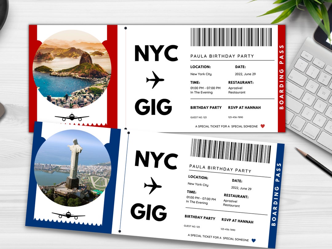 Editable Boarding Pass Template Printable Airline Ticket - Etsy