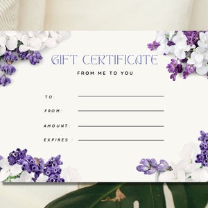 Gift Certificate Template - Instant Digital Download - Printable Modern Gift Card 2021, editable in canva