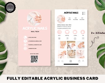 Nail Tech Price List, Editable Nail Artist Template, Beauty Card for