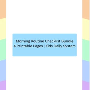Morning Routine Checklist Bundle | Visual Schedule for Kids (4 Printable Pages)