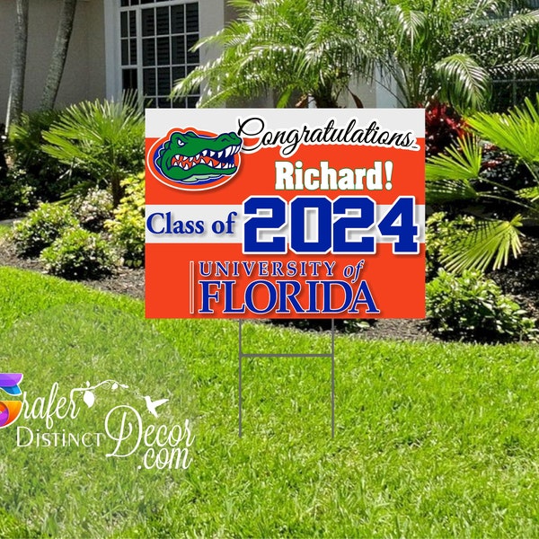 College Graduation Sign 2024-2023, Graduation Yard Sign, High School gRAD, Florida gRAD Sign, High School gRAD, FGCU gRAD Sign,