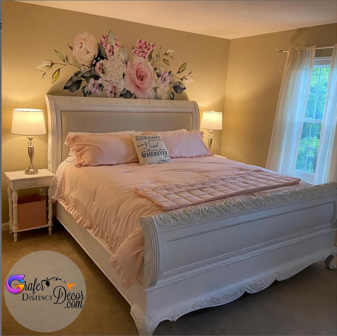 Nursery Wall Decal, Rose Wall Decal Flowers Blossoms Decals, Rose