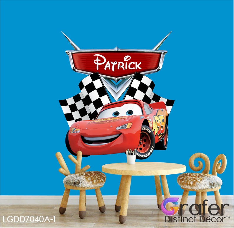 Lightning McQueen 95 Car Disney Wall Mural Car Disney Wall Etsy