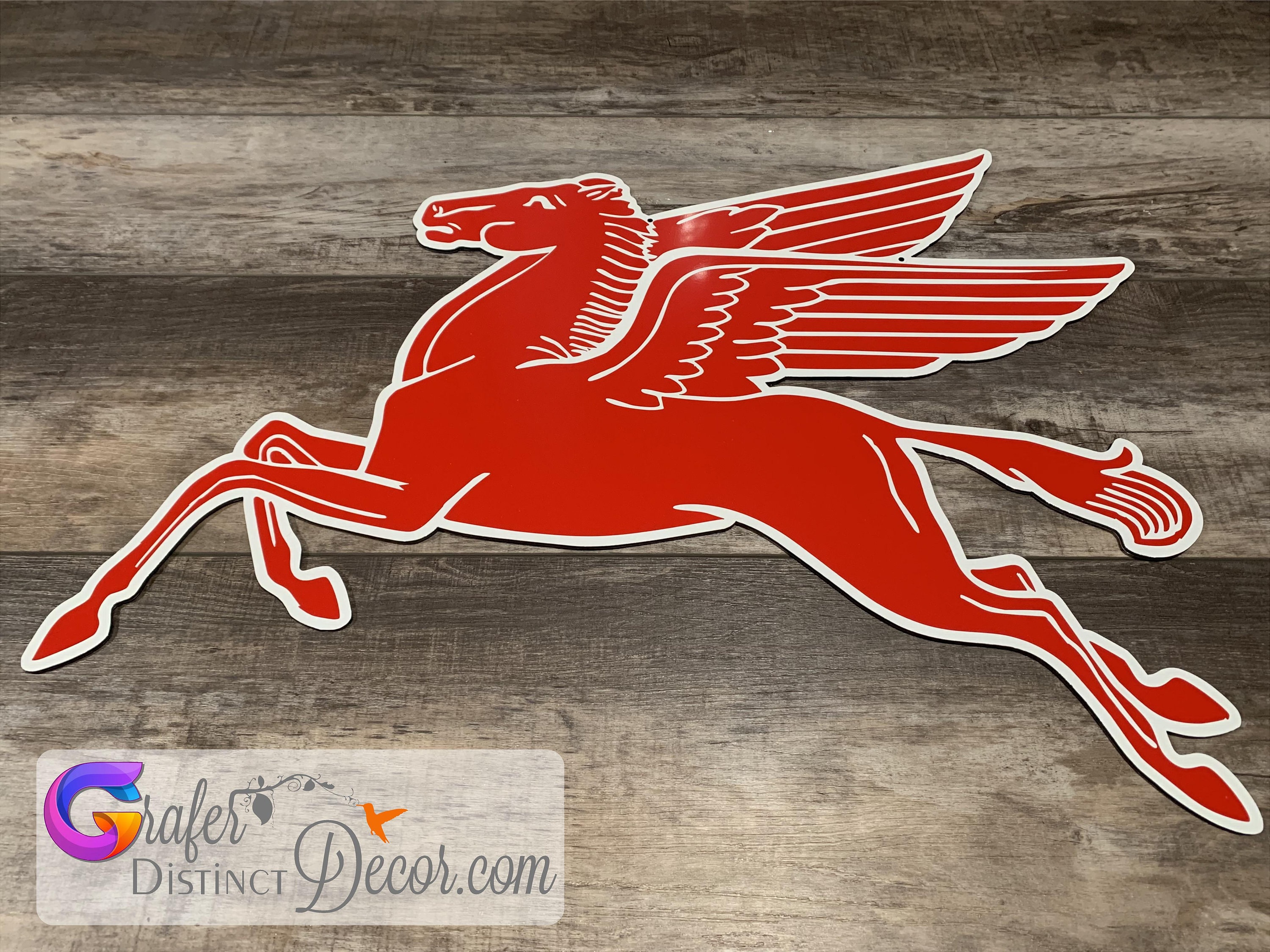 Vintage Texaco & Mobil Pegasus Sign | Gas Station Garage Decor - Etsy