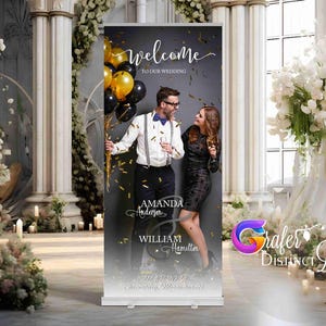 Custom Retractable Banner: Trade Show Display, Wedding Decor (Digital File Option)